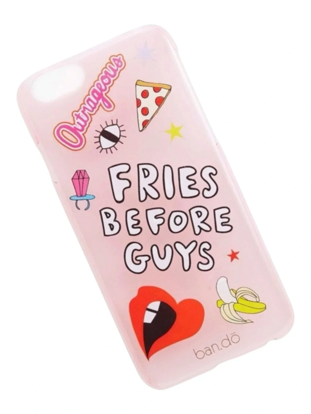 new Bando  Fries Before Guys  iPhone 6 7 Case  Clear Pink Lips Stickers 